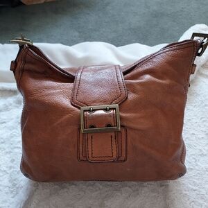 Banana Republic Supple Tan Pebble Genuine Leather Hobo Bag Boho